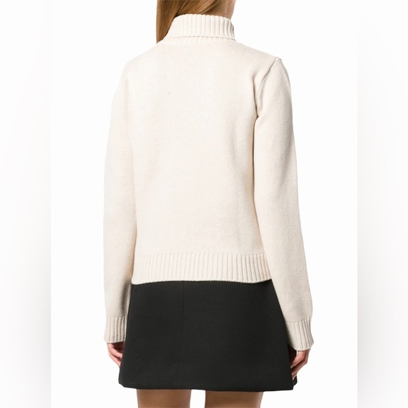 NEW A.P.C. Chevron Patterned Knit Sweater - Pink, Blue, and Cream Size L - Picture 4 of 9